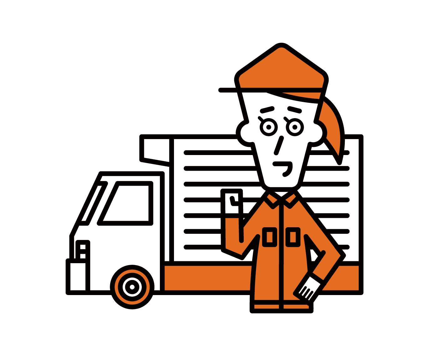 Illustration of truck driver (female)
