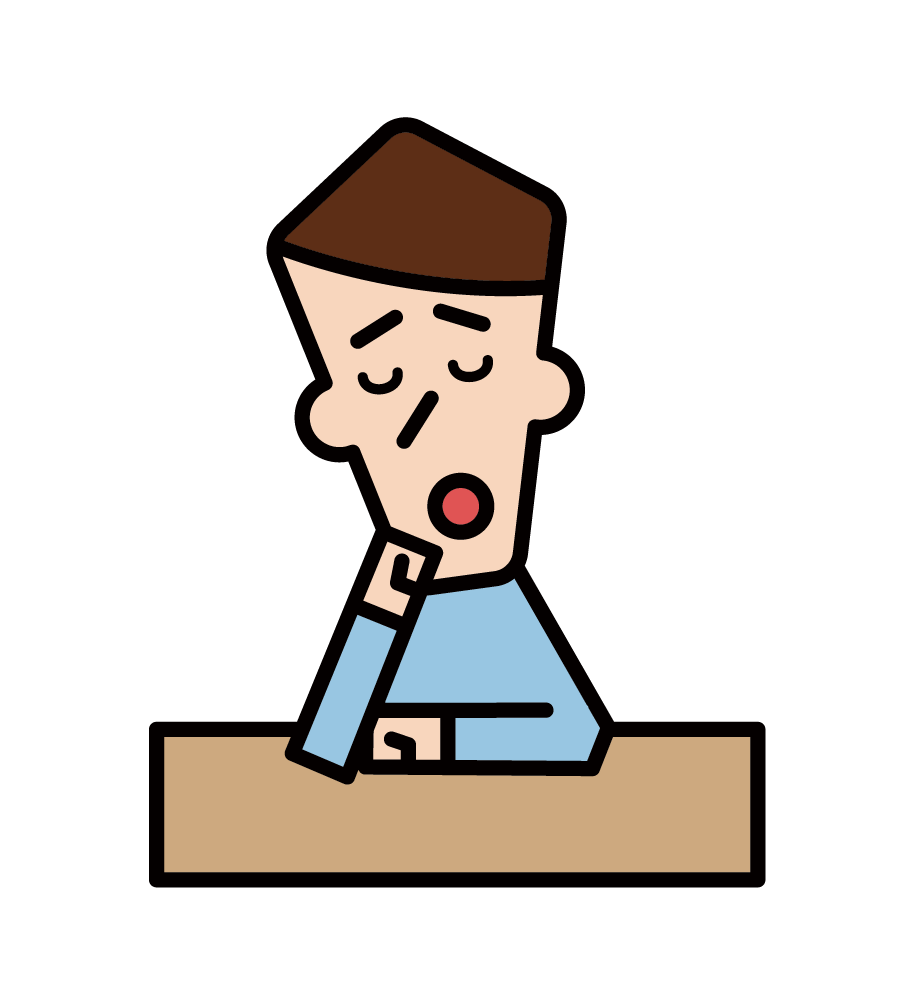 Illustration of a man dozing while sitting down